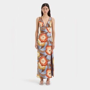 Avery V Neck Midi Dress - Camellia Print